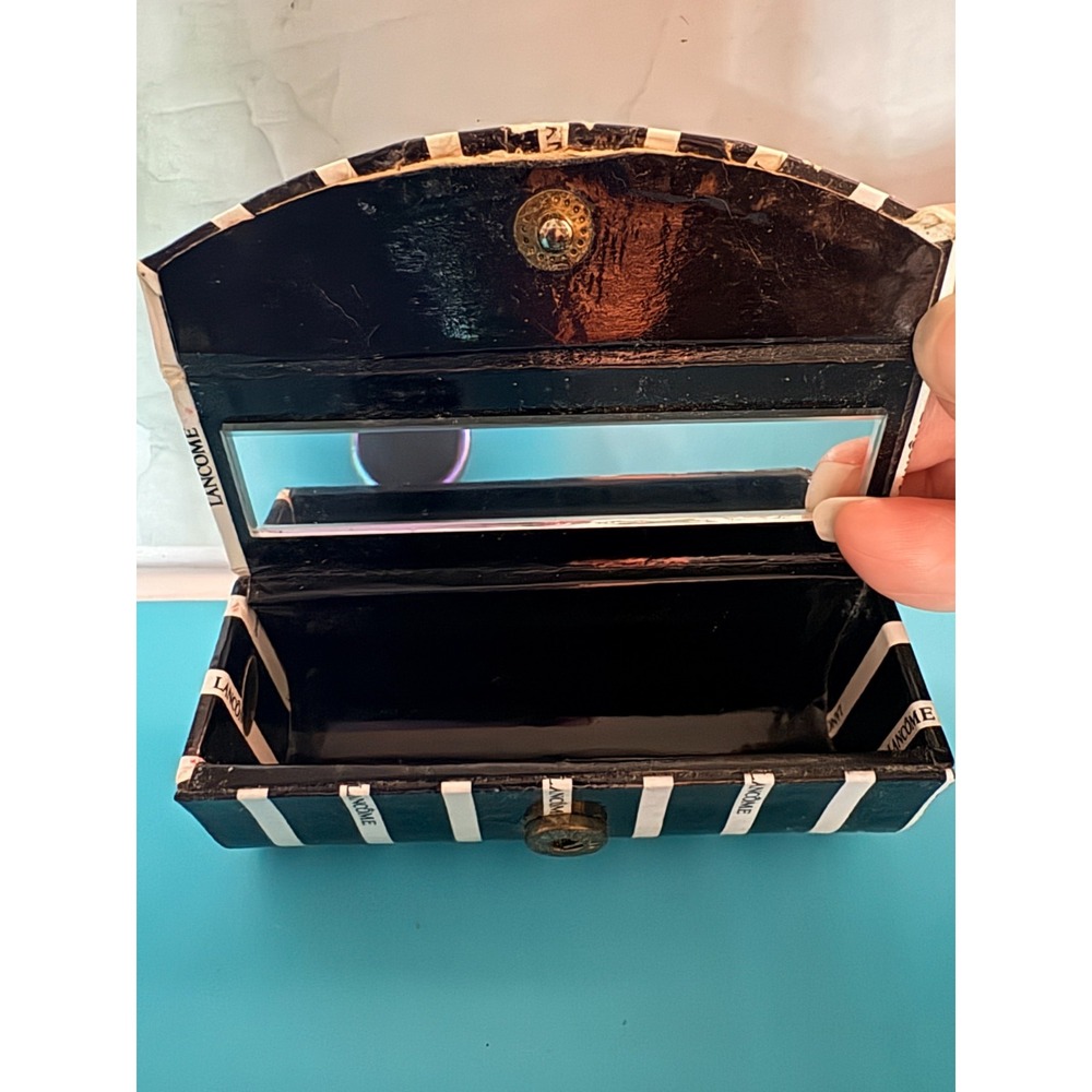 Vintage‎ Lipstick Holder Black and White Striped